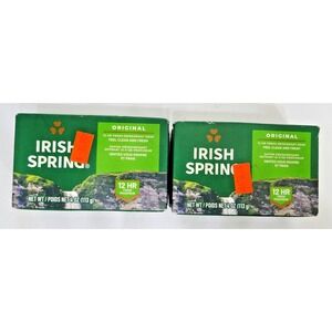 Irish Spring Bar Soap Original Clean 3.7 oz 2 Packs ‎ Deodorant Soap